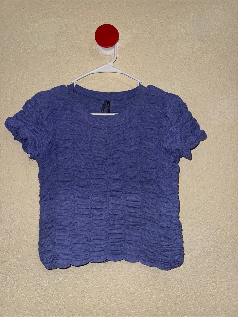 Anthropologie Textured Short Sleeve Top - Periwinkle Blue